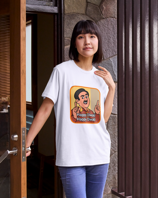 JETHALAL Happy Diwali Meme Unisex Standard Crew T-Shirt