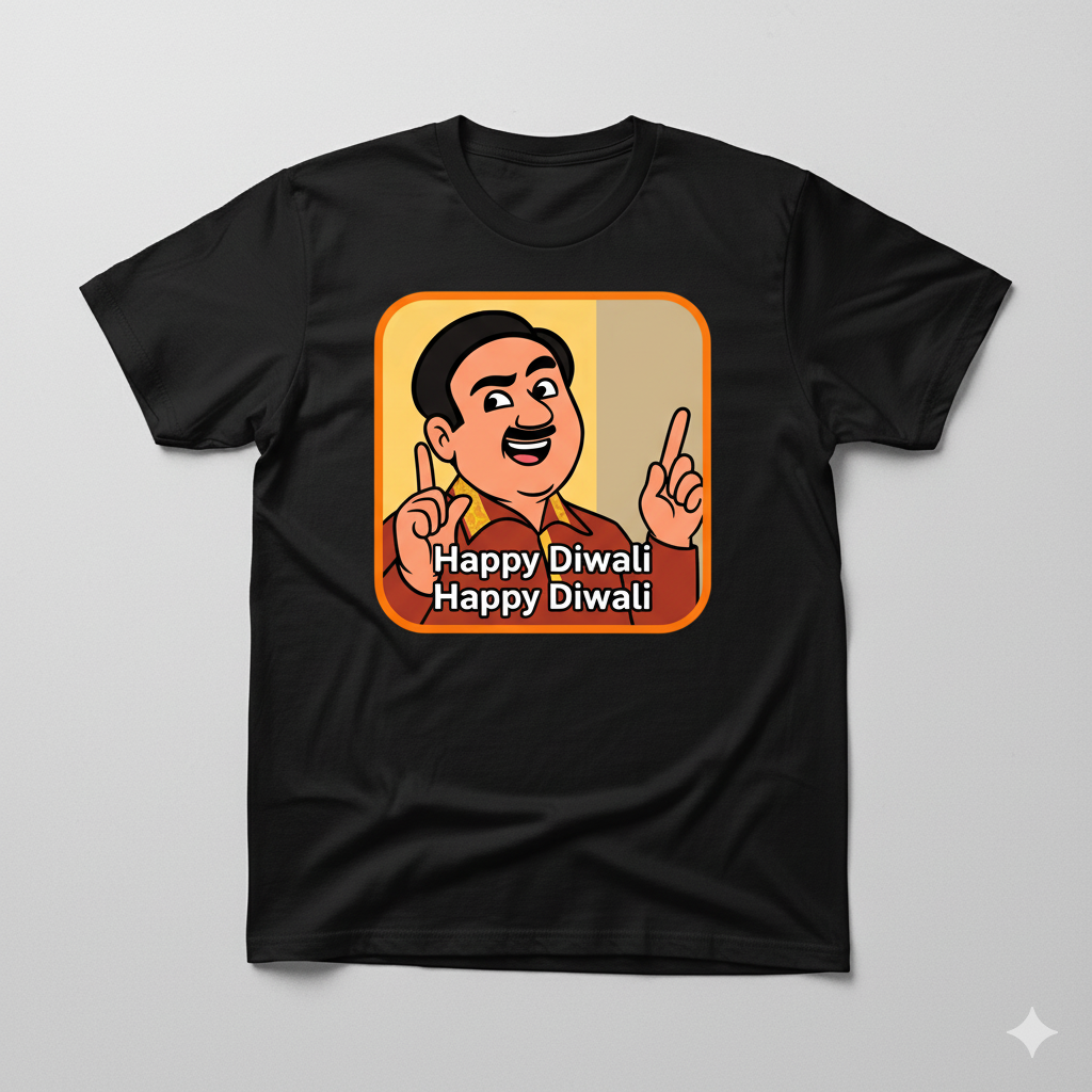 JETHALAL Happy Diwali Meme Unisex Standard Crew T-Shirt