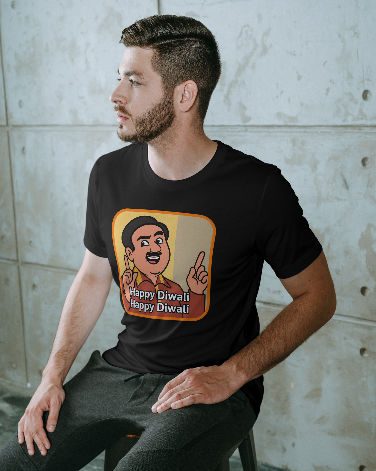 JETHALAL Happy Diwali Meme Unisex Standard Crew T-Shirt
